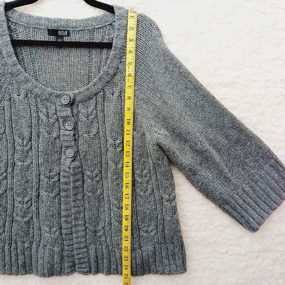 Sweater Cardigan 1X Gray Alpaca Knit Quiet Luxury Heritage Classic Old Money - Picture 4 of 9